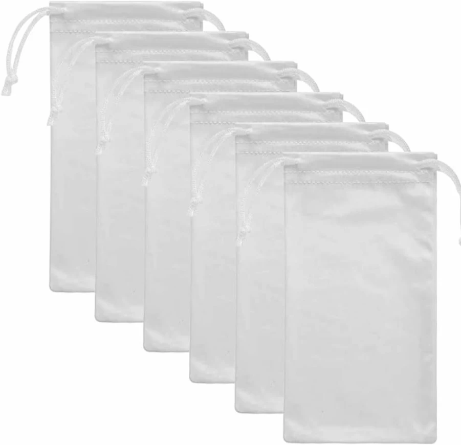 Groupcow 6-Pack Microfiber Eyeglasses & Sunglasses Pouch with Phone Storage, 7.1 x 3.5 Inch Protective Carry Bags for Glasses, Phones, and Small Accessories