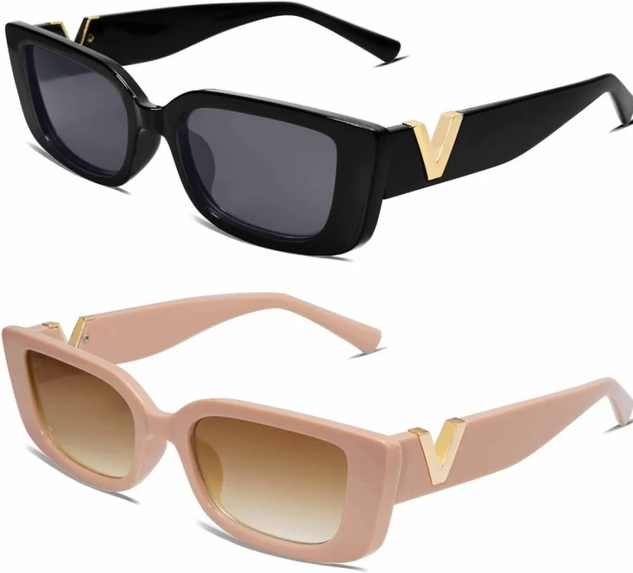 Allarallvr Retro Y2K Square Sunglasses for Women - 90s Vintage Classic Shades AR82037