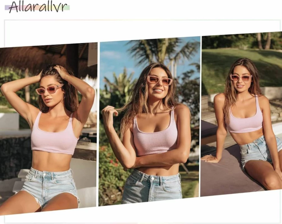 Allarallvr Retro Y2K Square Sunglasses for Women - 90s Vintage Classic Shades AR82037