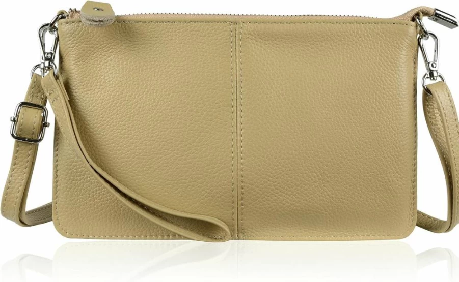 Befen RFID Blocking Genuine Leather Crossbody Purse for Women - Stylish Wristlet Clutch Wallet with Card Slots