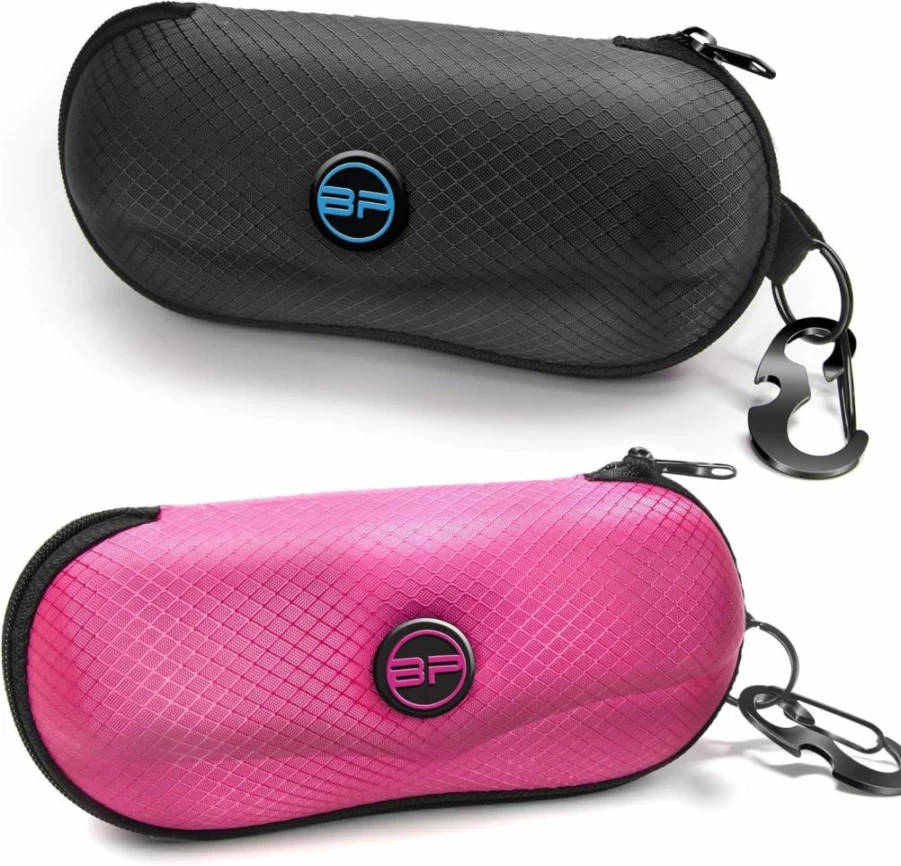 BLUPOND Semi-Hard EVA Sunglasses Case with Metal Hook and Belt Clip for Secure Storage