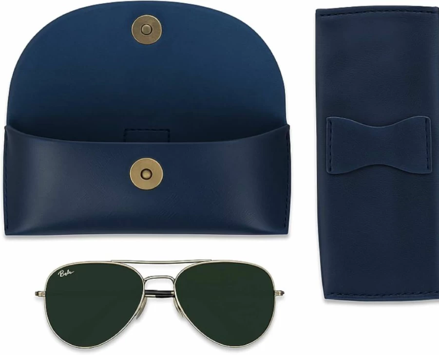 TheAntiq Genuine Leather Vintage Sunglasses Case – Eyeglass Holder & Protector for Men & Women – Premium Retro Eyewear Storage