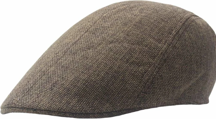 Meioro Men's Summer Straw Hat - Breathable Cotton Ivy Cap, Newsboy Flat Cap for Men, Gatsby Style Linen-Like Cabbie Hat
