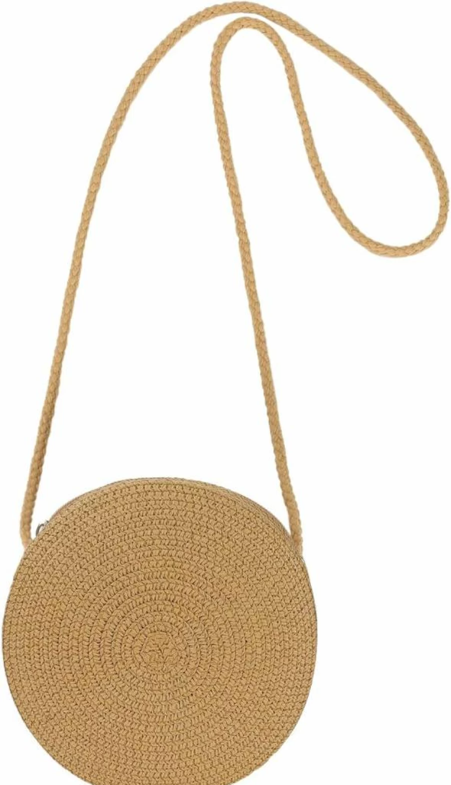 Yomietar Women's Small Round Straw Crossbody Bag - Summer Beach Shoulder Handbag Purse