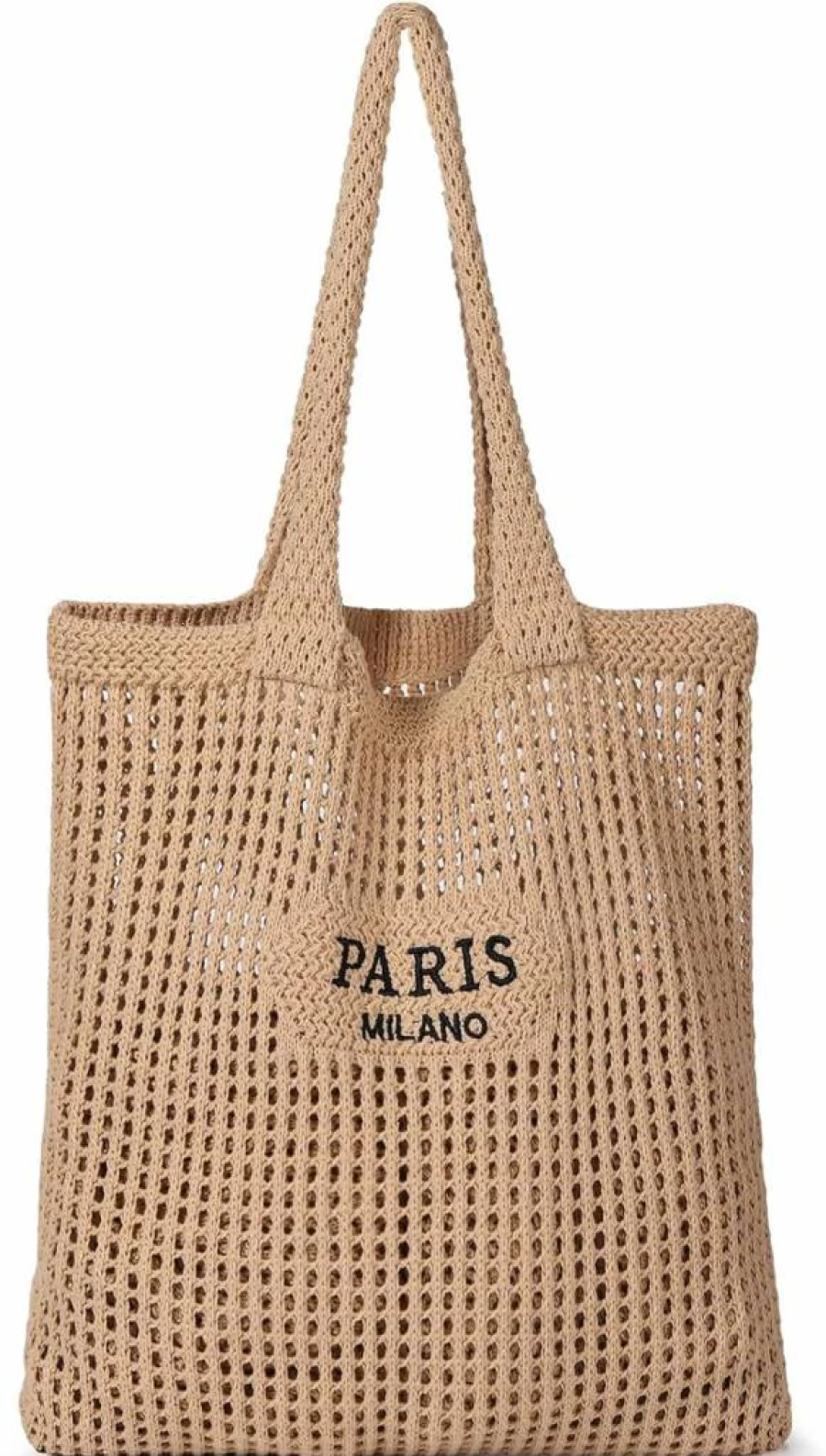 Sightor Crochet Mesh Beach Tote Bag for Women - Handmade Boho Summer Hobo Bag, Lightweight Knit Vacation Purse