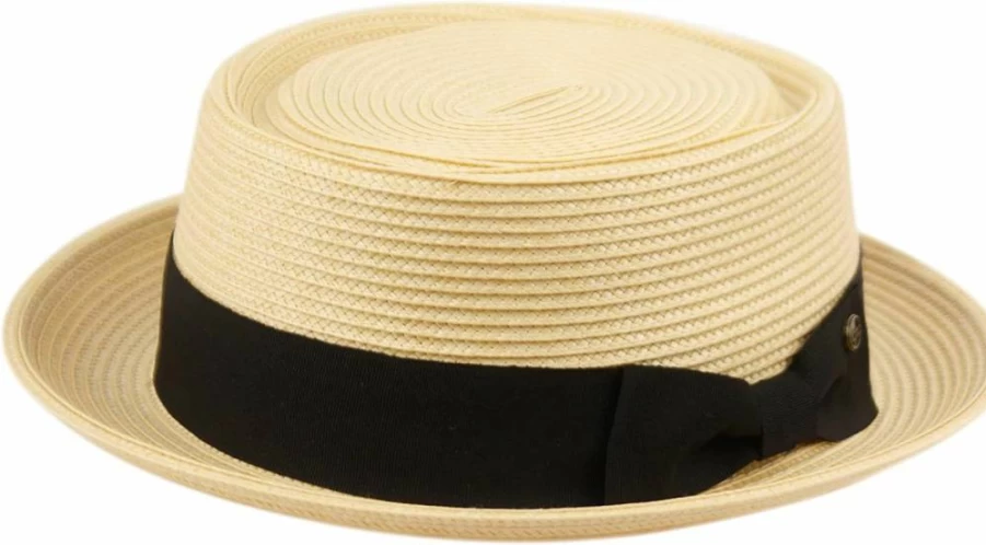 Epoch Hats Men's Stylish Summer Straw Fedora Hat with Upturned Brim – Derby Pork Pie Design