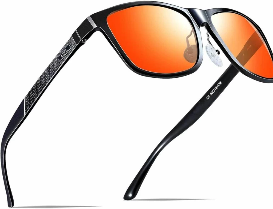 ATTCL Retro Polarized Sunglasses for Men - Vintage Metal Frame Driving Shades UV Protection