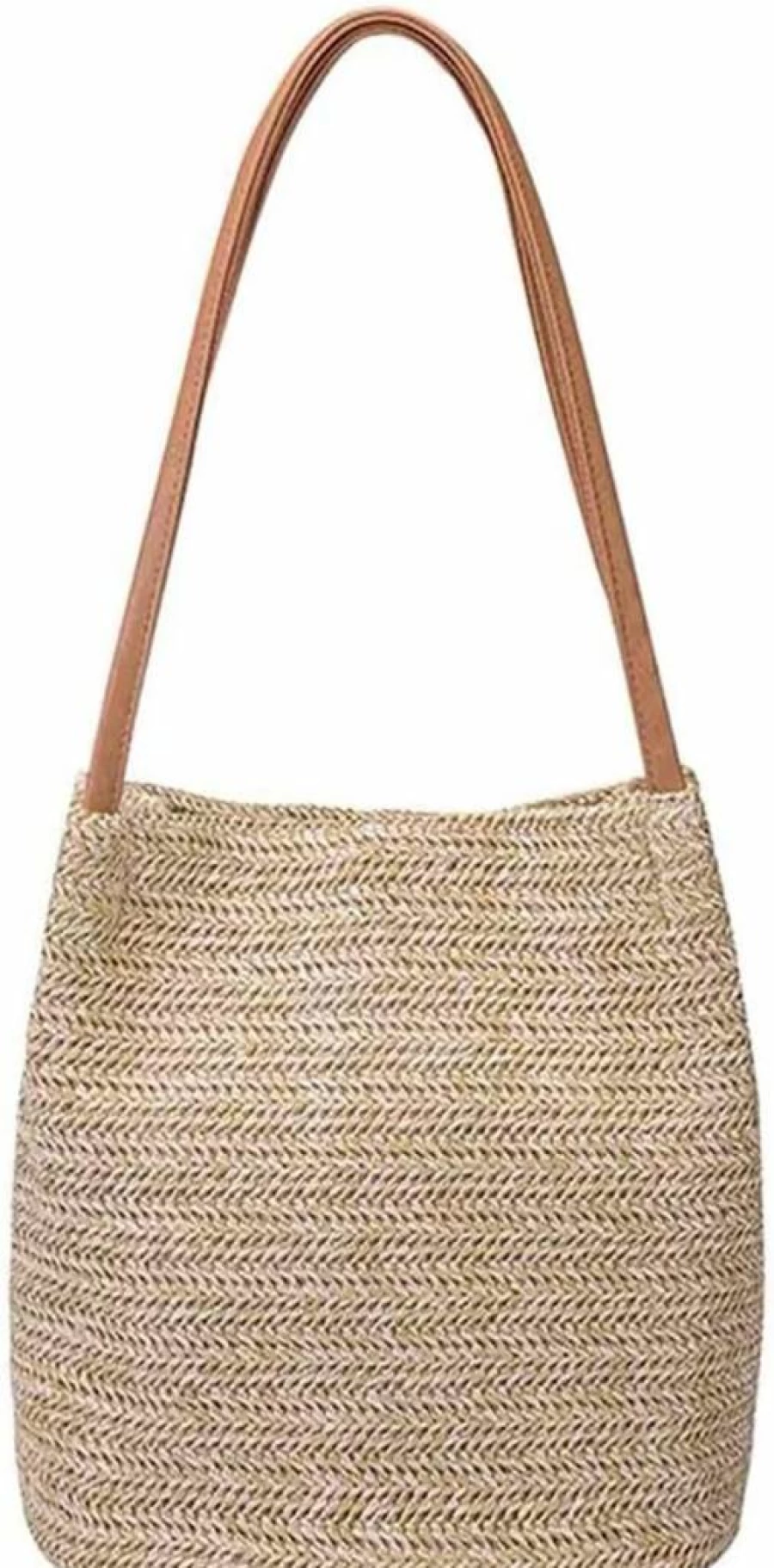 Aphoraeny Straw Beach Bag for Women - Summer Tote Handbag with Shoulder Strap, Lightweight Purse for Vacation & Travel