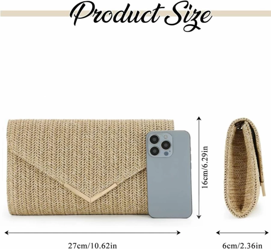 GOKTOW Woven Straw Clutch Purse for Women - Raffia Beach Handbag for Summer, Wedding, Vacation, and Party 2025