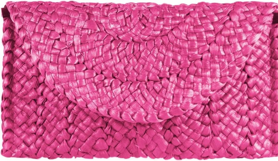 KUANG! Women's Straw Clutch Purse - Handwoven Beach Bag with Shoulder Strap, Envelope Wallet for Ladies, Boho Chic Summer Accessory
