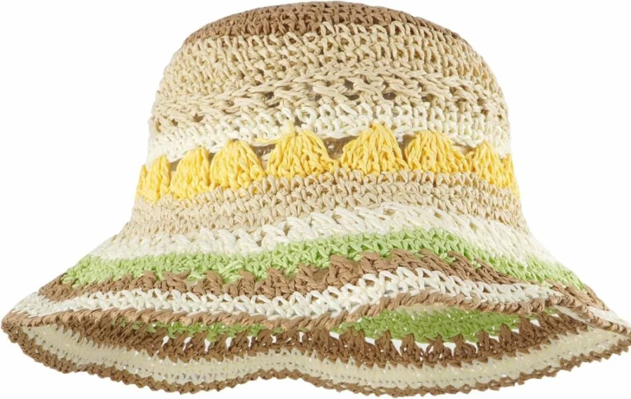 Minache Foldable Wide Brim Crochet Straw Sun Hat for Women - Colorful Summer Beach Visor for Outdoor Activities