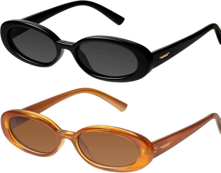 Mosanana Retro Small Oval Sunglasses for Women - Narrow Frame Vintage Style MS52360