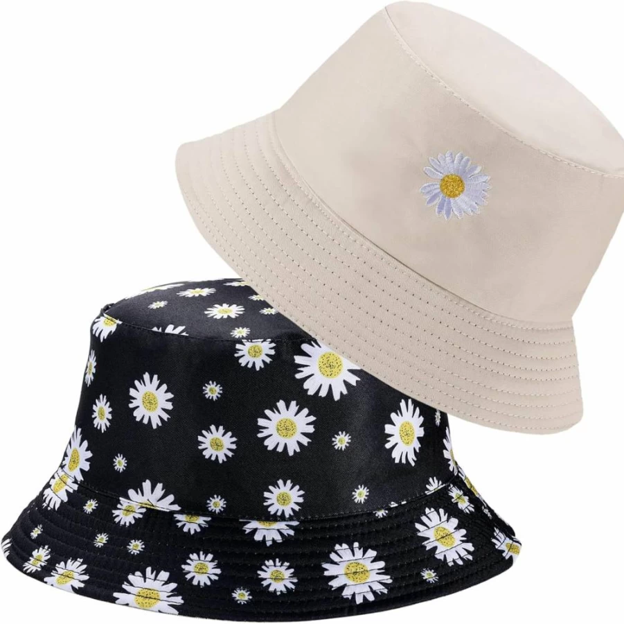 Zkptops Women's Reversible Cotton Bucket Hat – Summer Beach Travel Sun Hat for Fishing & Outdoor Activities