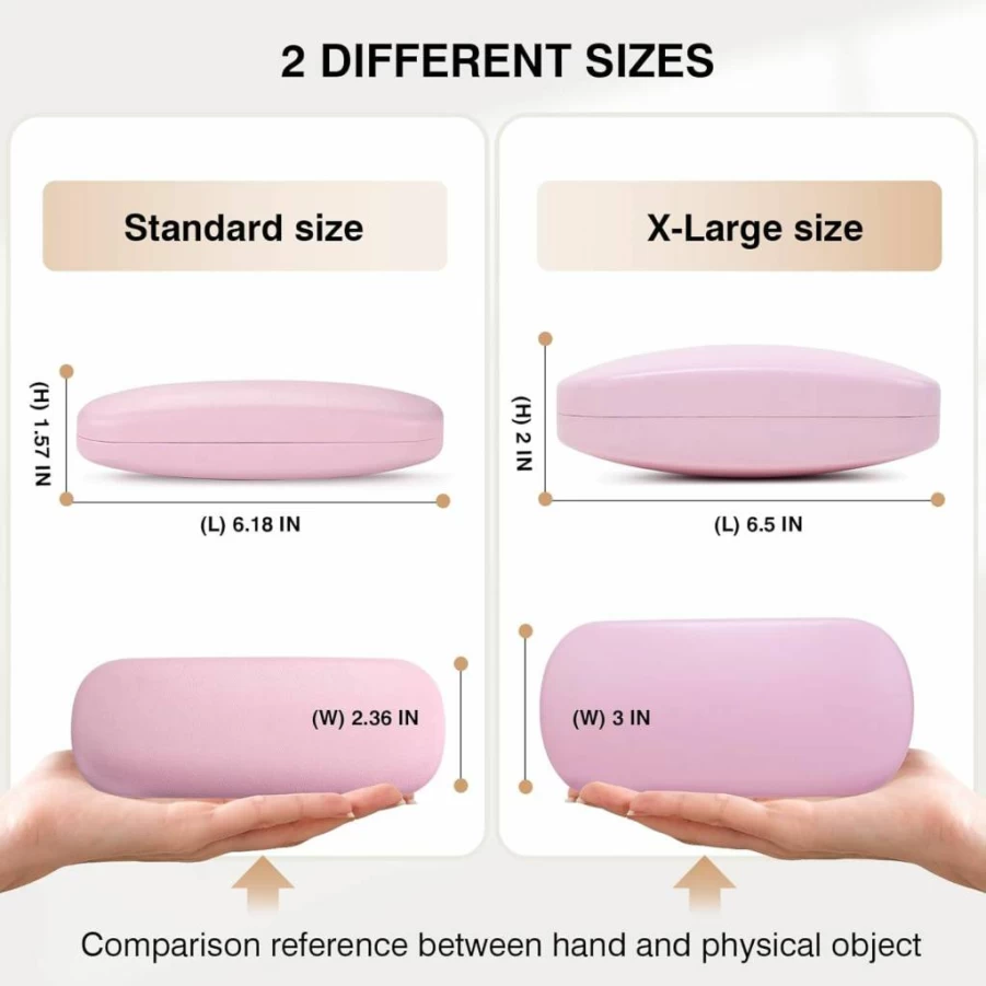 Marvolia Premium Hard Shell Eyeglass Case - Durable PU Leather Protective Cover for Glasses & Sunglasses