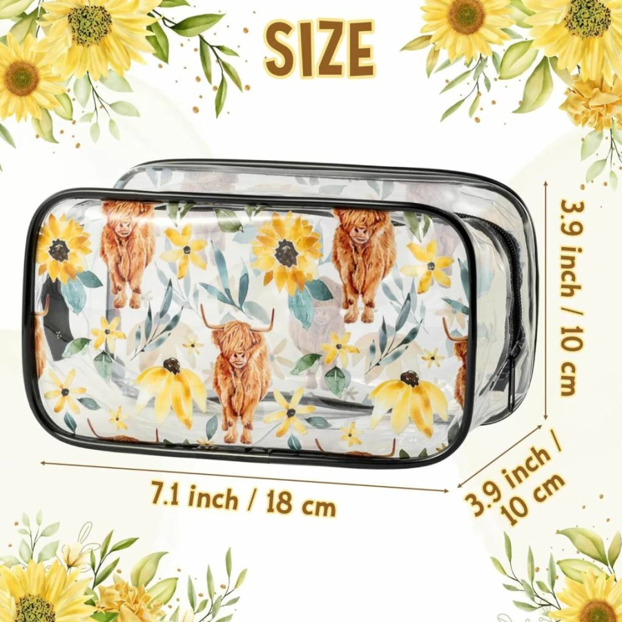 Y1Tvei 2Pcs Transparent Waterproof PVC Beach Makeup Bag - Portable Summer Toiletry Organizer with Zipper for Women, Travel Cosmetic Pouch, Seaside Essentials