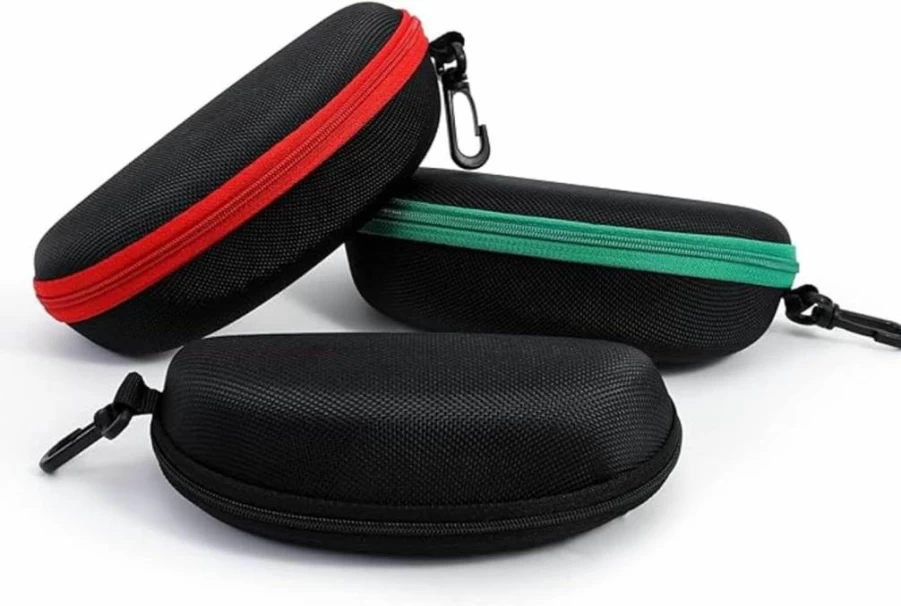 ZONLY 6 Pack Sunglasses Case - Portable Travel Eyeglass Holder with Zipper & Hook for Men Women, Durable Hard Shell Glasses Storage Box