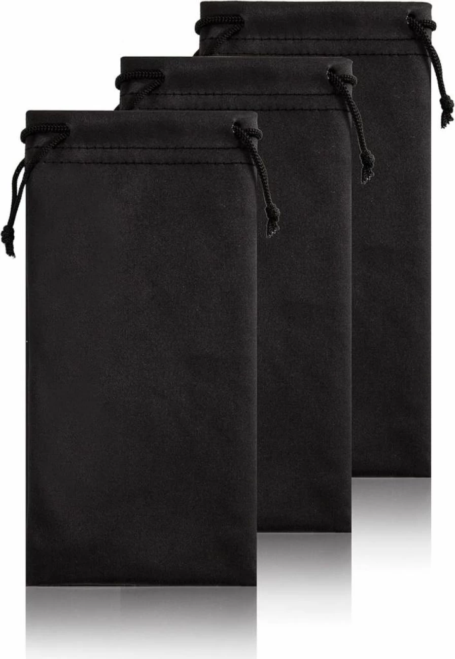 TRIUMPH VISION 3-Pack Microfiber Eyeglass Pouch - Soft Glasses Case with Screen Cleaning Cloth