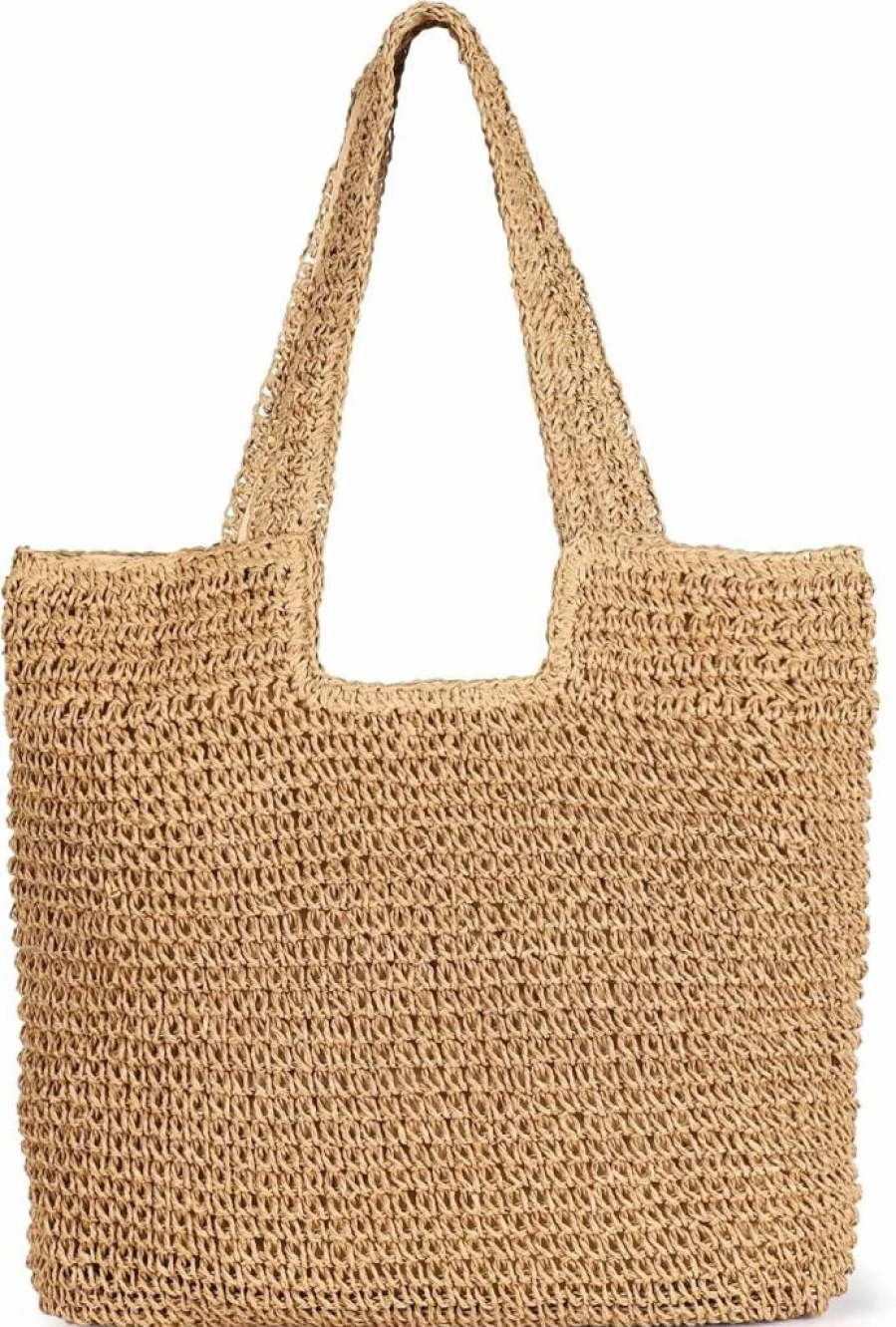 Sightor Straw Woven Tote Bag for Women - Large Handmade Beach Shoulder Bag, Summer Hobo Purse for Vacation, Picnic, and Travel