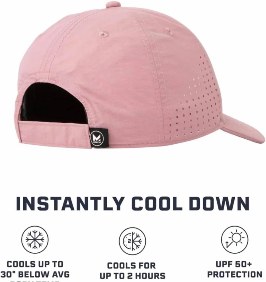 MISSION Cooling Vented Performance Hat - Unisex Sweat-Activated Cap for Golf, Running & Workouts