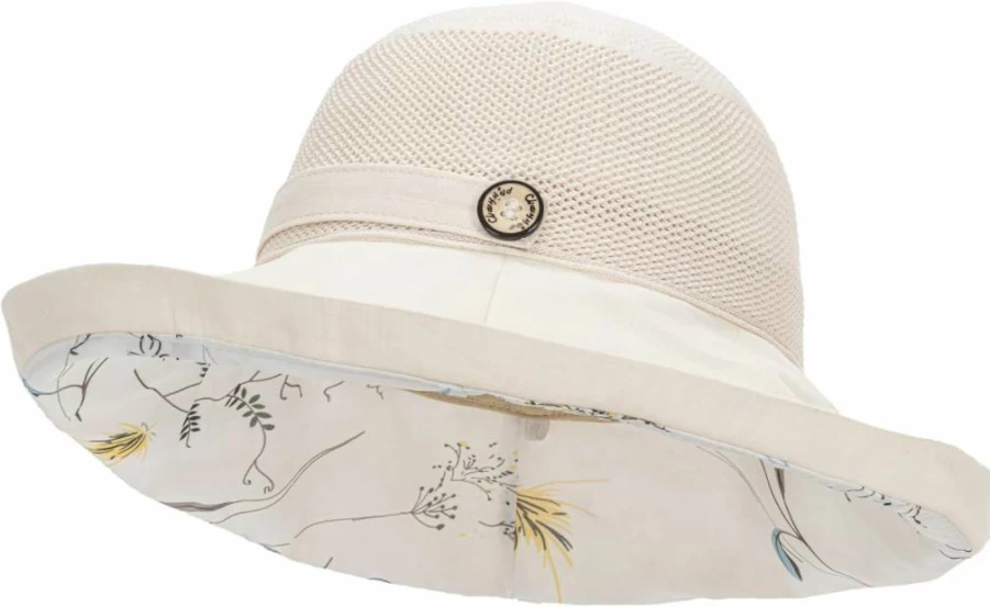 UTOWO Women's Summer UV Protection Wide Brim Packable Bucket Hat - Foldable Mesh Beach Sun Hat for Outdoor Travel