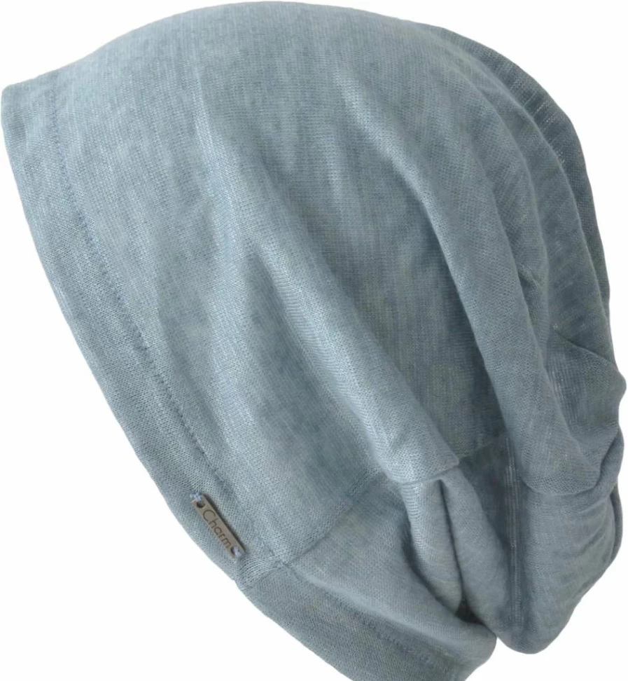 CHARM Men's Lightweight Linen Slouchy Beanie Hat - Summer Casual Knit Cap for Men