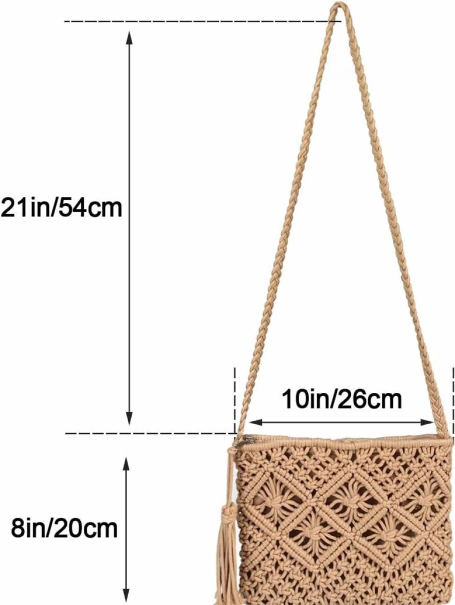 Vavili Boho Crossbody Bag - Handwoven Cotton Rope Shoulder Purse for Women, Summer Beach Clutch, Handmade Bohemian Shoulder Bag