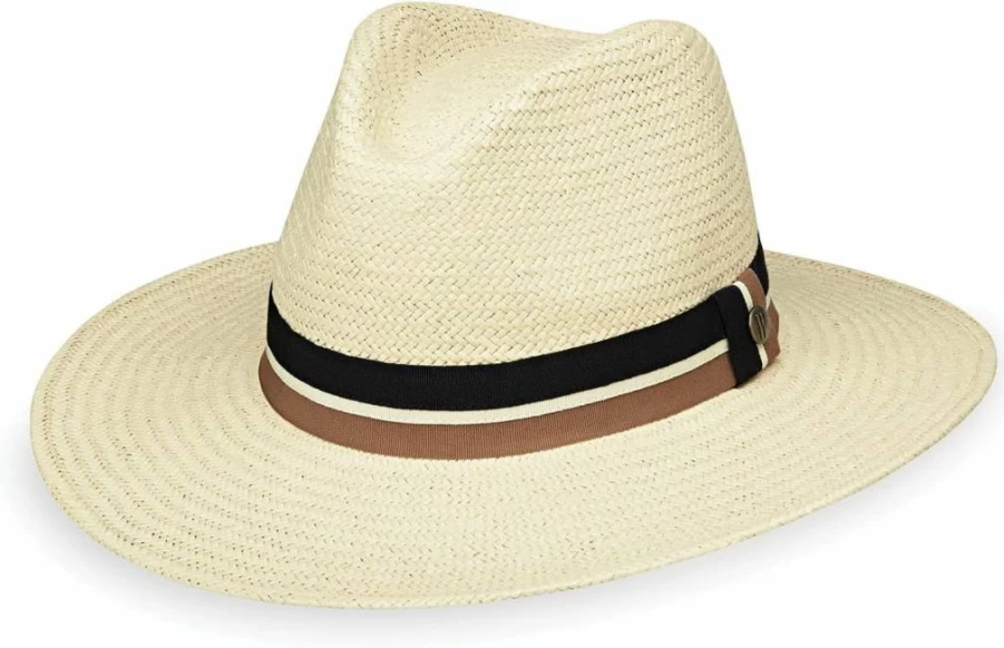 Wallaroo Hat Company Men's Turner Fedora UPF 50+ Wide Brim Straw Sun Hat for Summer Outdoor Protection
