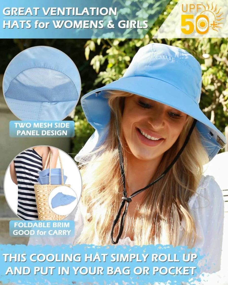 Tirrinia UPF 50+ Wide Brim Sun Hat with Neck Flap - Unisex Hiking, Safari & Fishing Cap for Outdoor Protection