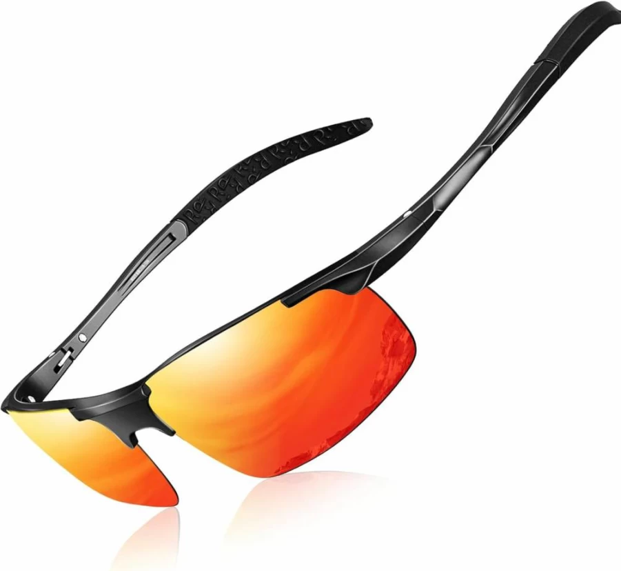 DADA-PRO Polarized Sports Sunglasses for Men – Lightweight Al-Mg Frame, UV400 Protection, Mirrored Lenses for Driving & Outdoor Activities