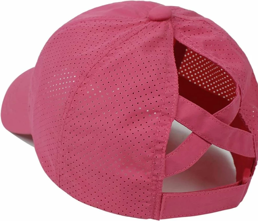 HGGE Women's Criss Cross Ponytail Baseball Cap Adjustable High Bun Hat Quick Dry Summer Outdoor Sports Hair Accessory