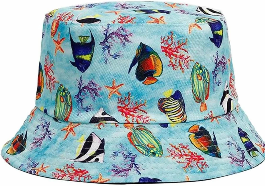 Quanhaigou Reversible Bucket Hat for Men & Women - Packable Sun Hat for Fishing, Hiking, Beach & Outdoor Activities
