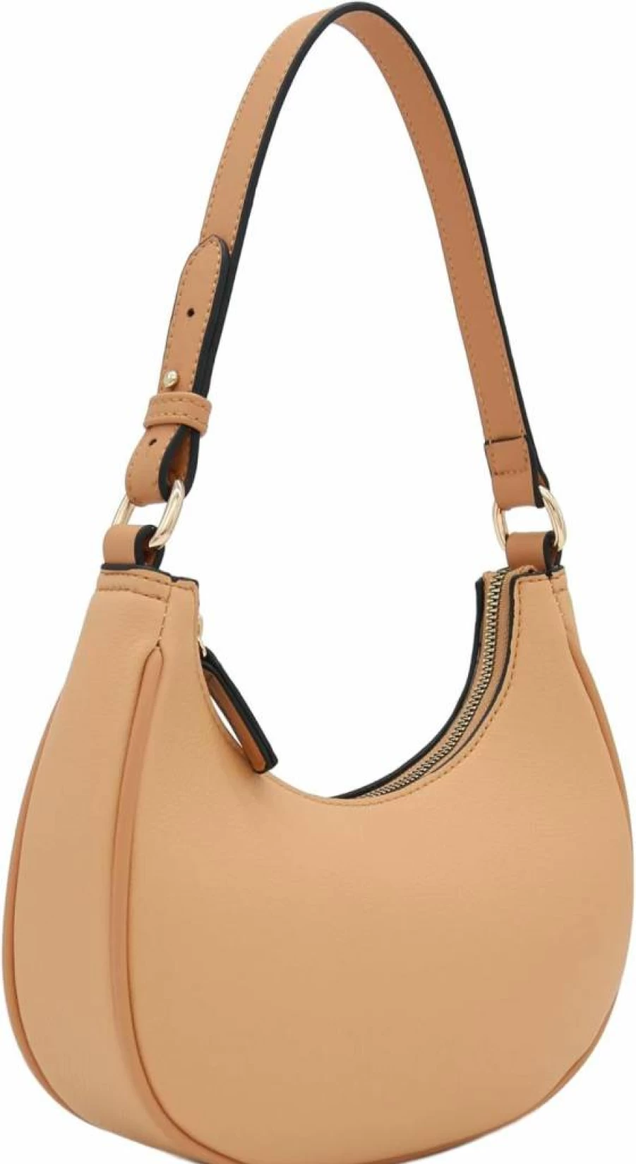 FashionPuzzle Stylish Small Crescent Shoulder Bag for Women - Trendy Underarm Purse Crossbody Bag