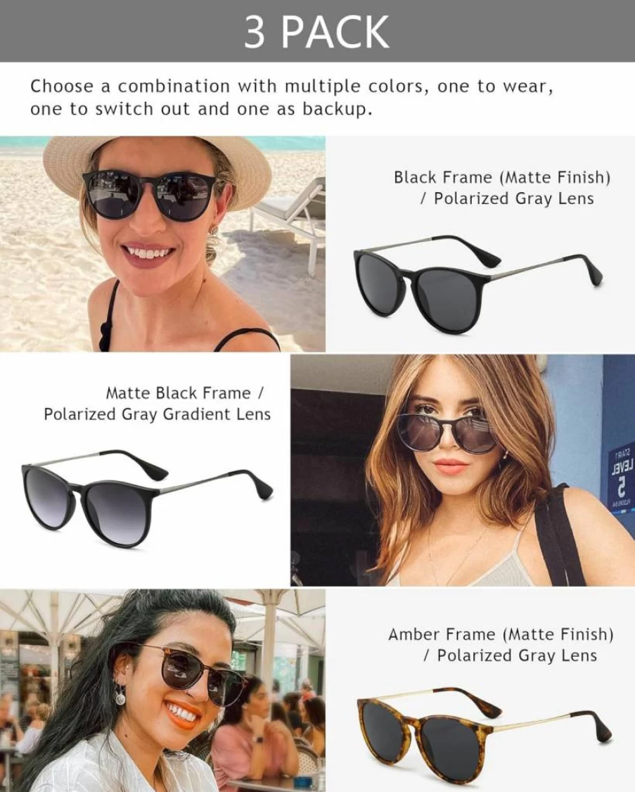 SUNGAIT Retro Round Sunglasses for Women & Men – Vintage Classic Style, Trendy UV Protection Shades