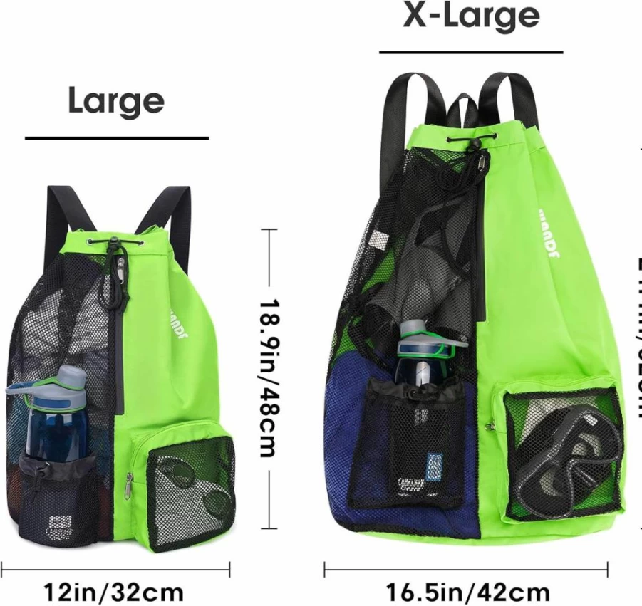WANDF Mesh Drawstring Swim Backpack with Wet Pocket for Gym, Swimming & Workout Gear – Water-Resistant & Lightweight