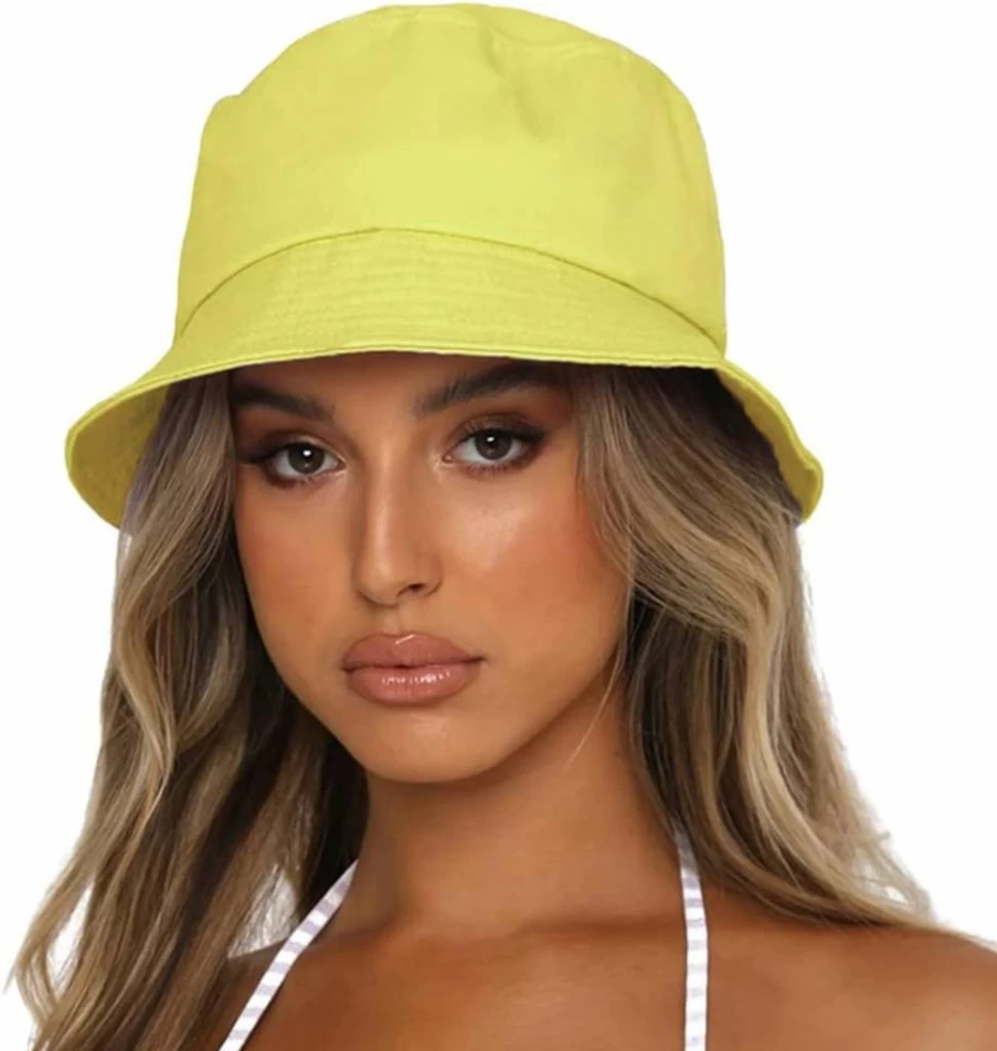Sydbecs Reversible Cotton Bucket Hat for Women & Men – Summer Sun Beach Cap in Solid Colors