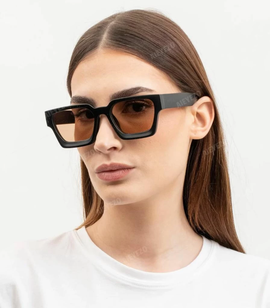 AIEYEZO Square Sunglasses for Women & Men - Thick Frame Designer Shades UV Protection Classic Style