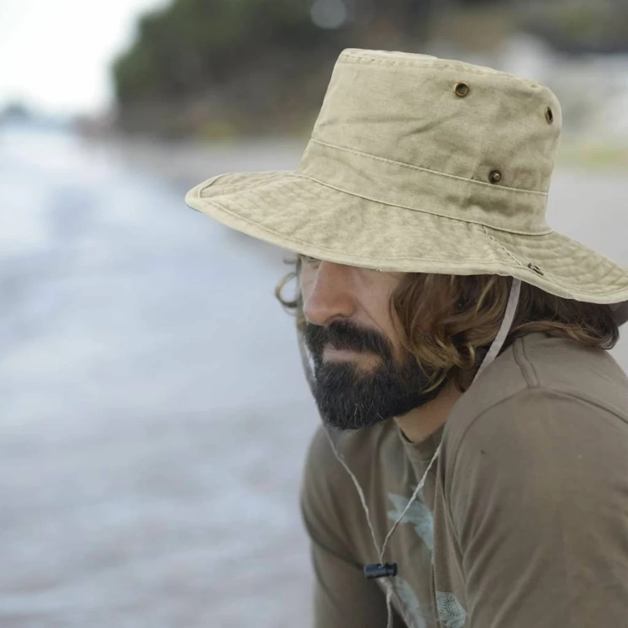 UTOWO Men's Wide Brim Boonie Hat for Safari Fishing Hunting Hiking Outdoor Summer Sun Cap with Snap-Up Brim