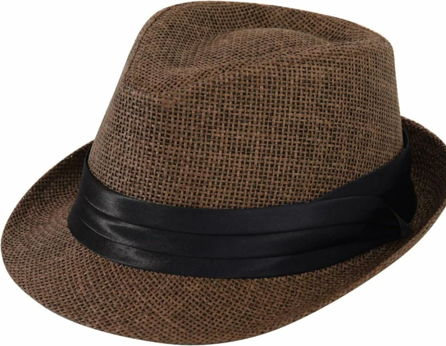Simplicity Unisex Classic Fedora Hat - Structured Trilby Gangster Style for Men & Women