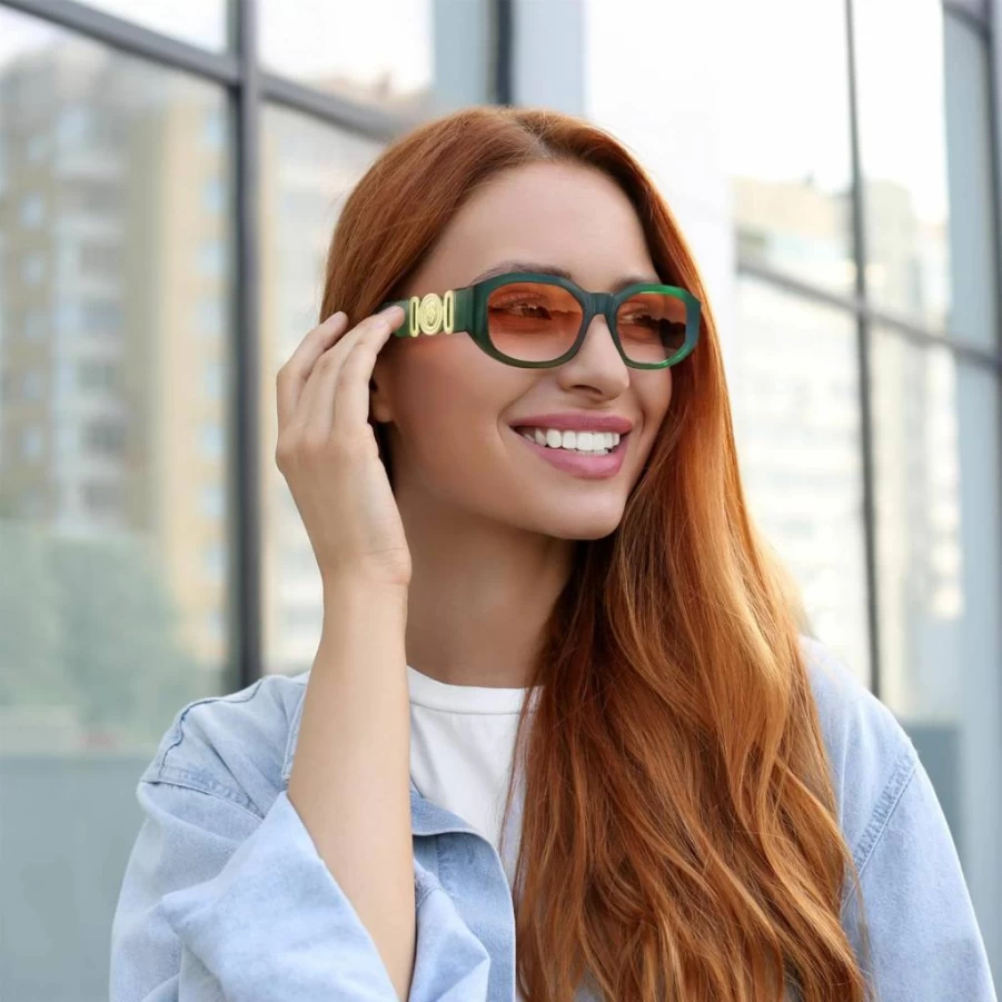 FEISEDY Retro 90s Vintage Square Sunglasses for Women & Men, Narrow Rectangle Sunglasses B2322, Trendy Unisex Classic Style