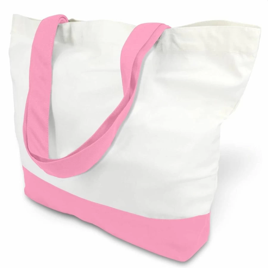 TOPDesign 12Oz Cotton Canvas Tote Bag - Super Strong Reusable Grocery Shopping Bag, Fashionable Two-Tone DIY Craft Tote (1-Pack)