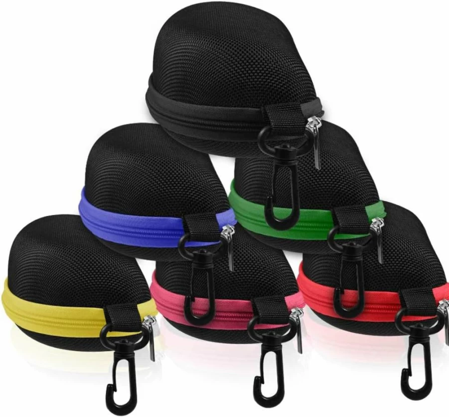 RayLove 3 Pack Zippered Sunglasses Case - Portable Travel Eyewear Holder with Hook for Men & Women