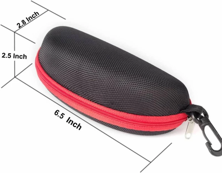RayLove 3 Pack Zippered Sunglasses Case - Portable Travel Eyewear Holder with Hook for Men & Women