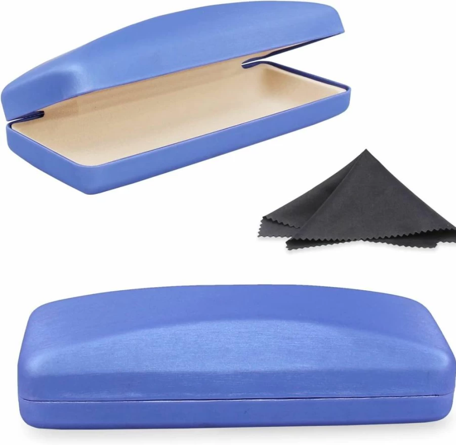 SMARTTOP Hard Shell Eyeglass Case with Microfiber Cleaning Cloth - Durable Protective Glasses Storage Box for Men & Women