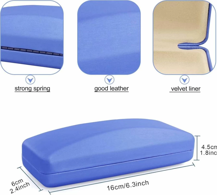 SMARTTOP Hard Shell Eyeglass Case with Microfiber Cleaning Cloth - Durable Protective Glasses Storage Box for Men & Women