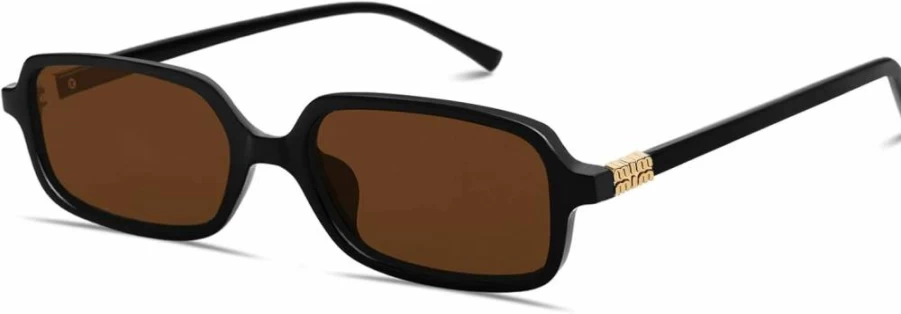 BOTEN Retro 90s Vintage Sunglasses for Women & Men – Small Rectangular Narrow Trendy Sunnies