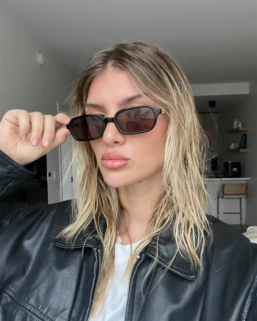 BOTEN Retro 90s Vintage Sunglasses for Women & Men – Small Rectangular Narrow Trendy Sunnies