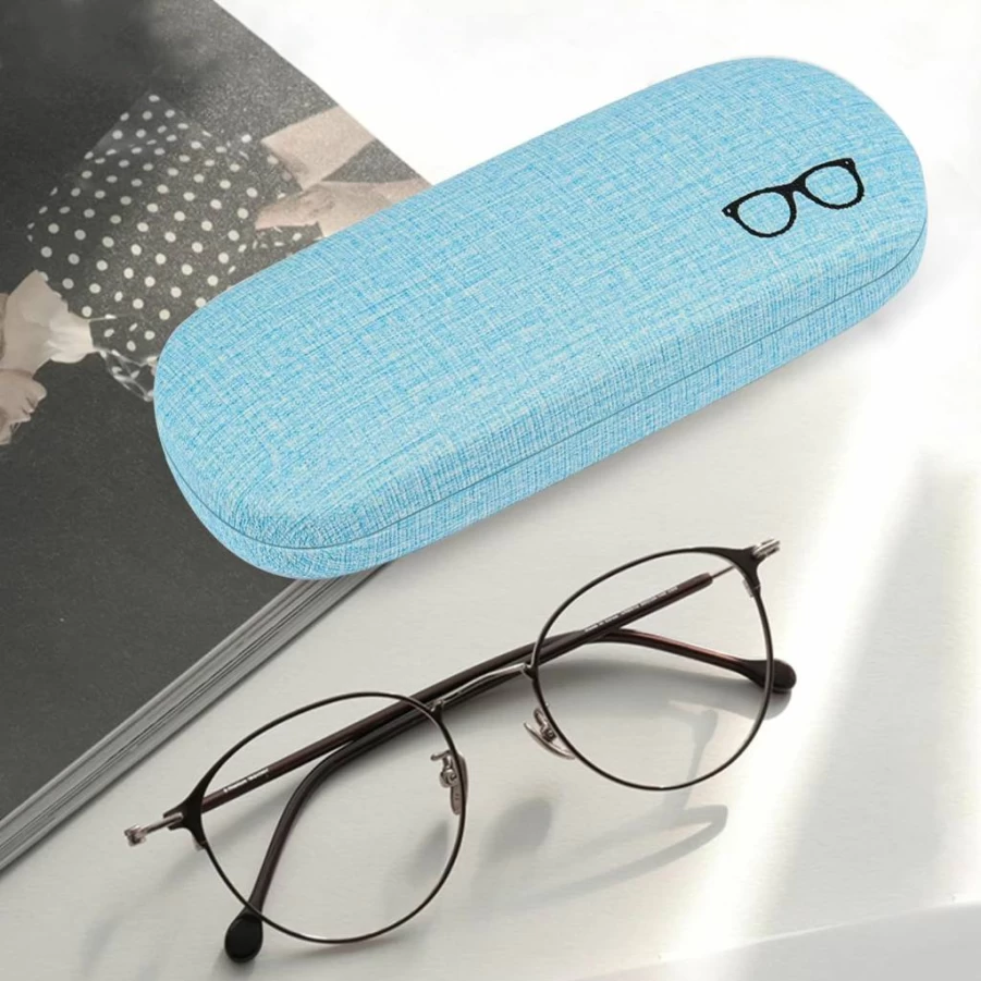 RayLove 3-Pack Durable Hard Shell Eyeglass Cases for Reading Glasses - Large Protective Eyewear Storage