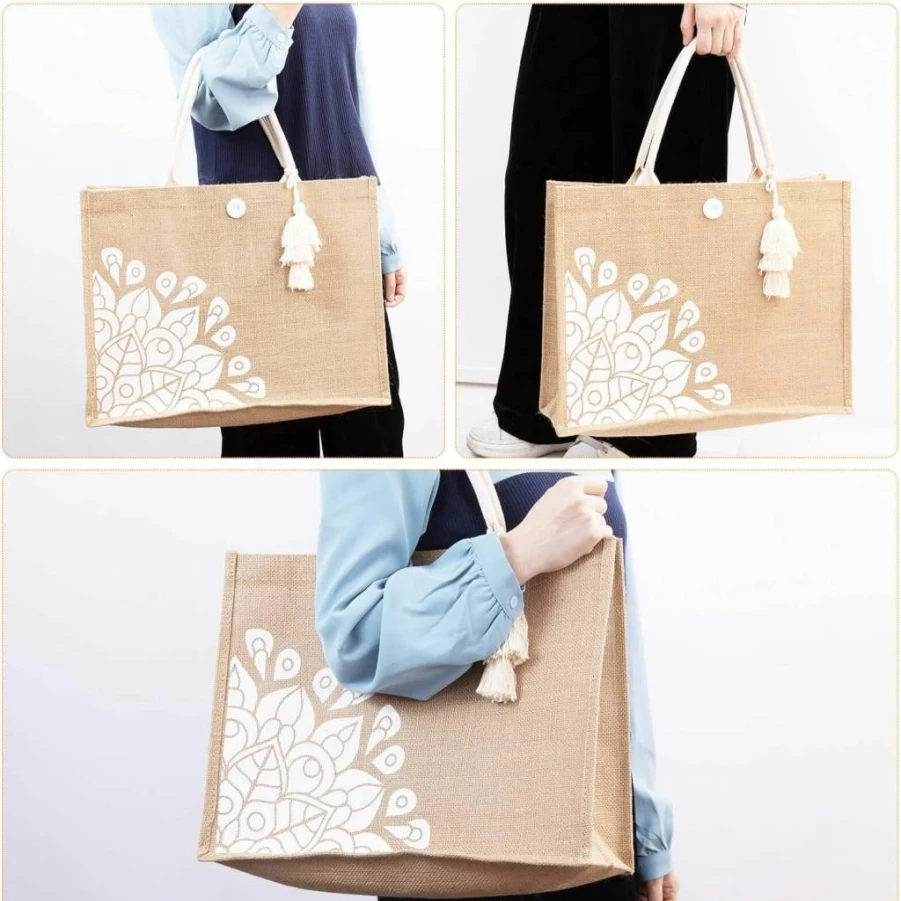 Itgowisa Straw Beach Tote Bag for Women - Waterproof Summer Vacation Pool Bag with Pockets & Tassel Handle