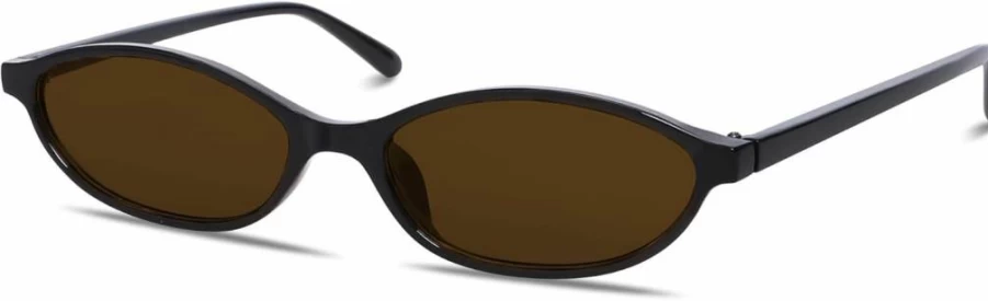 GUVIVI Retro Oval Cat Eye Sunglasses for Women 90s Vintage UV Protection Lightweight Narrow Shades Chic Sunnies