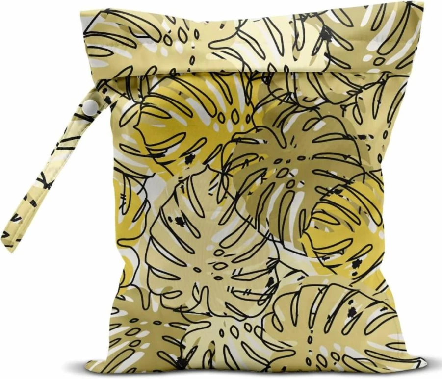 Zcyxuuw Waterproof Wet Dry Bag for Swimsuits, Beach, Gym & Travel - Tropical Palm Leaf Design for Diapers, Yoga Clothes & Makeup